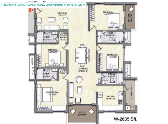 Jains Balaji Casa Waterside Floor plan